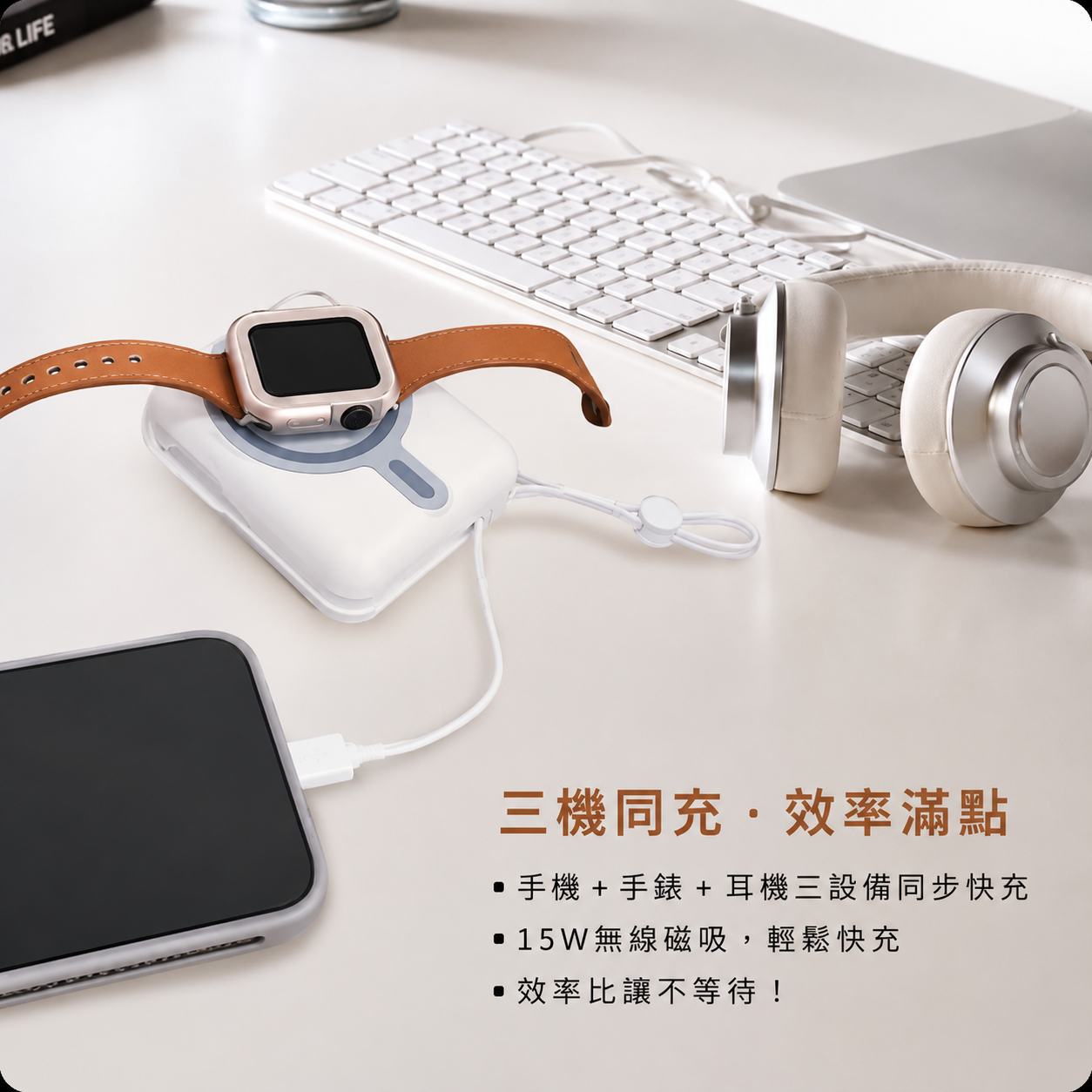 MCK科技-磁吸無線充自帶線行動電源10000MAH-1