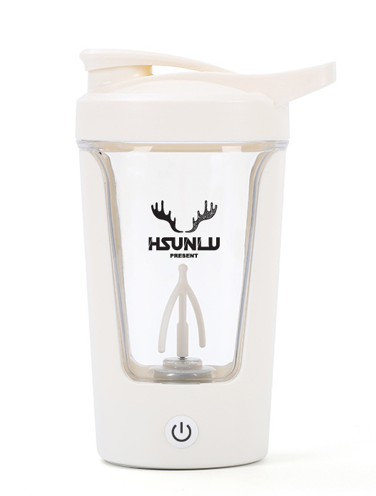 HSUNLU充電款全自動攪拌杯450ML雪克杯運動搖搖杯-送粉色提袋