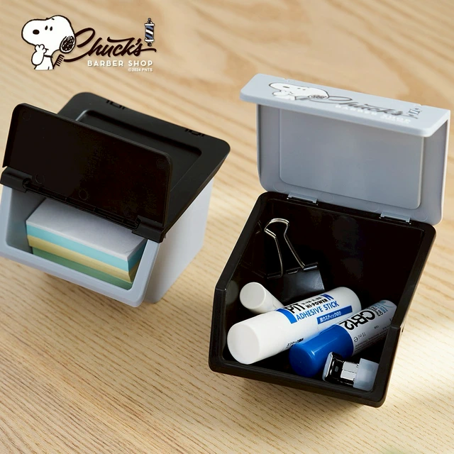 SNOOPY 史努比 復古理髮廳造型迴紋針置物盒2入組