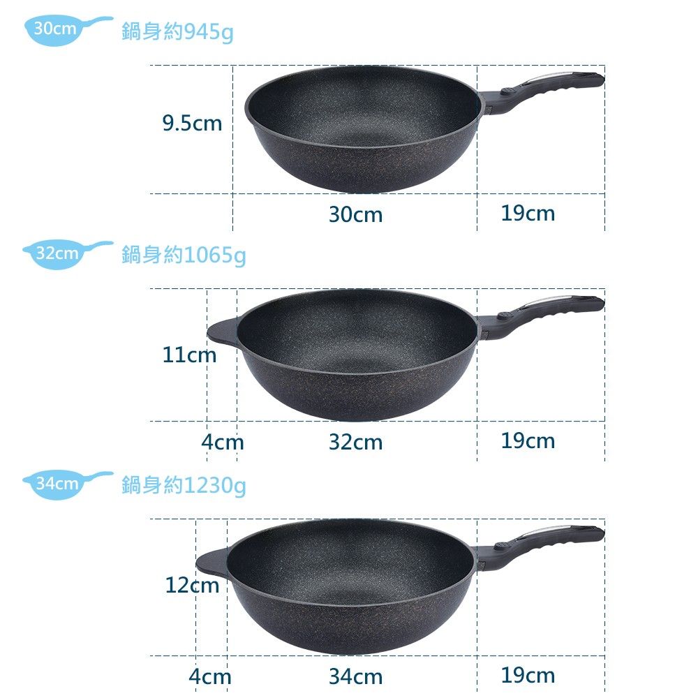 CLARE可蕾爾 韓式不沾炒鍋32CM(付蓋) MADE IN KOREA