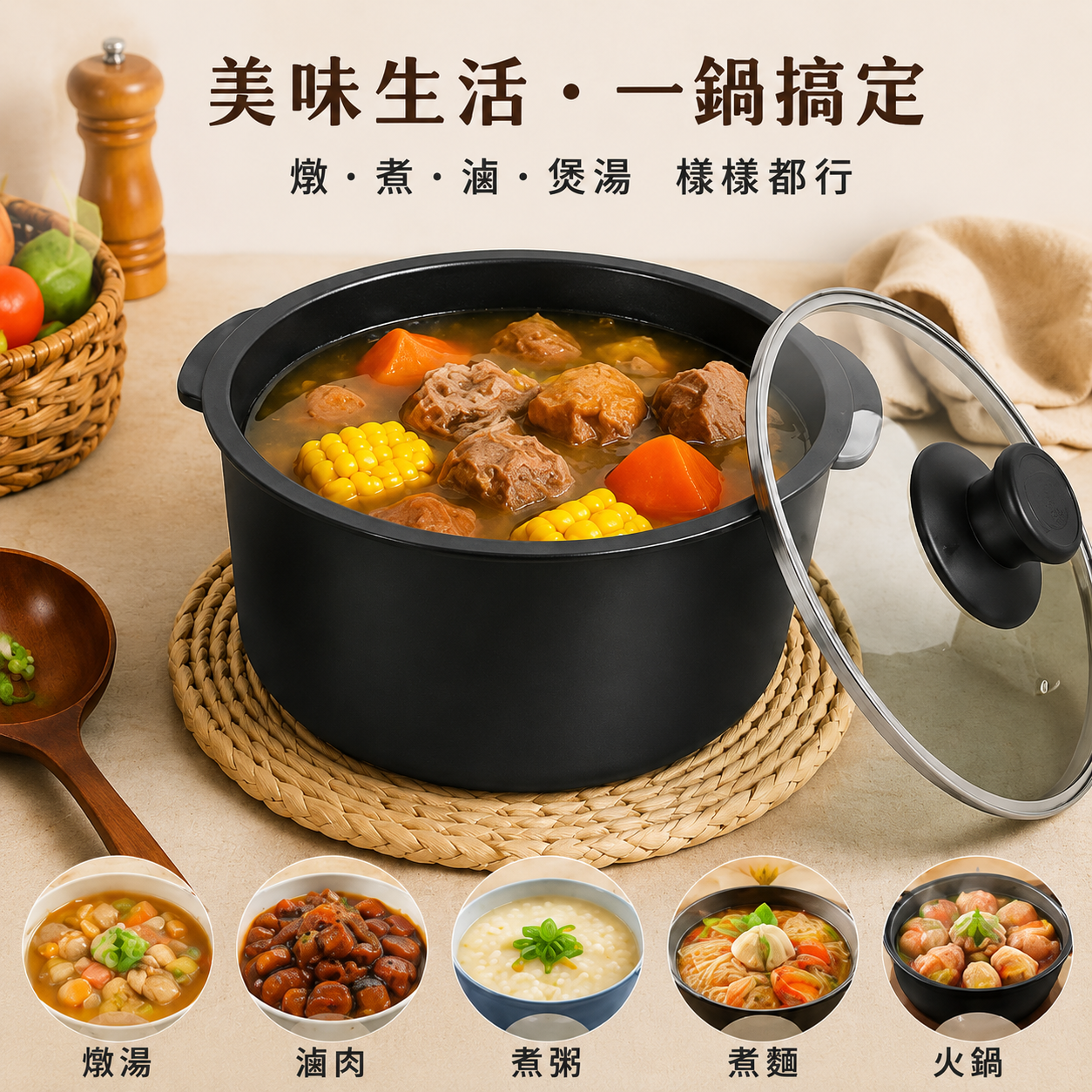 美國MOTHERGOOSE 鵝媽媽遠紅外線竹炭IH導磁電鍋內鍋20CM