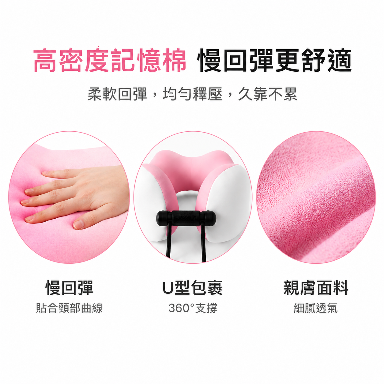 HSUNLU便攜式U型記憶棉護頸枕