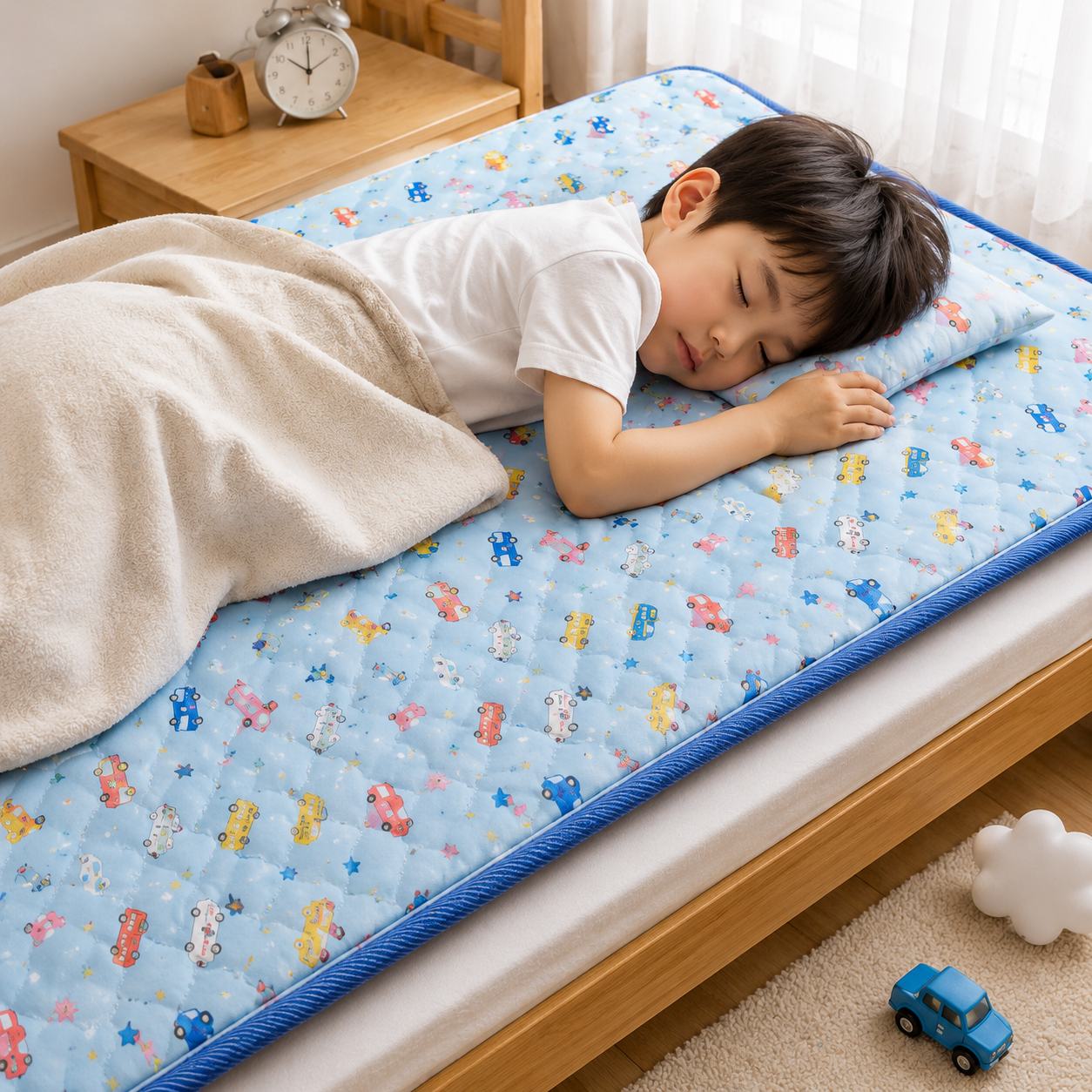 嬰幼兒睡墊三件組 ※6D冰絲涼感墊-冰絲被-枕頭。 (給寶貝最好的睡眠)