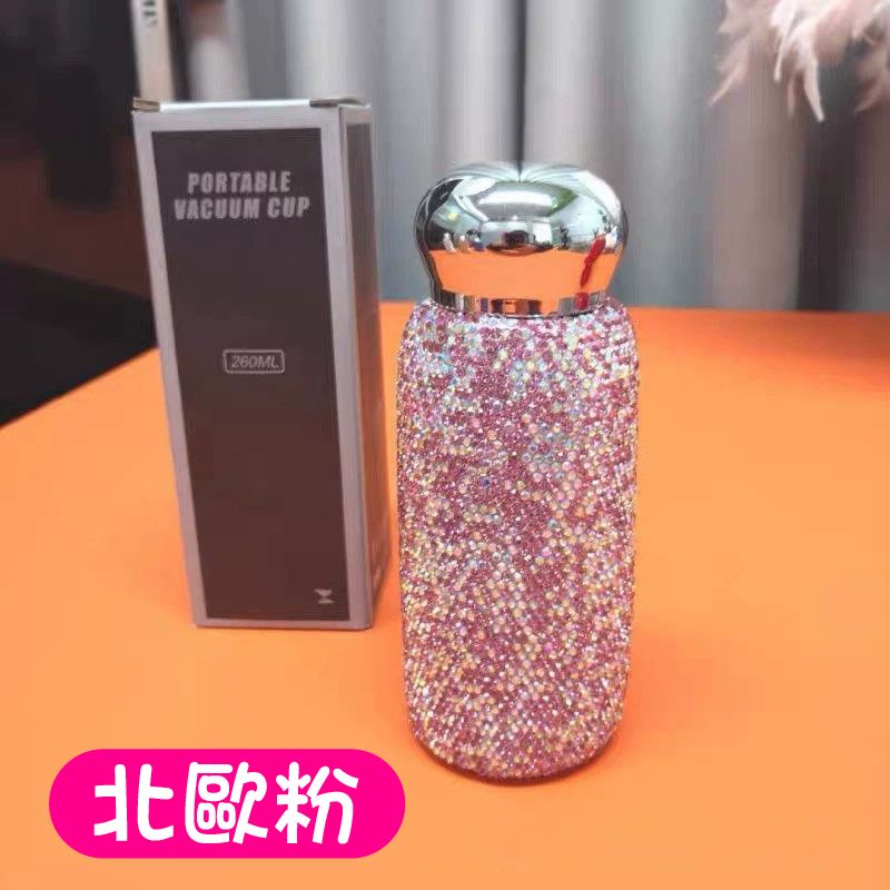 輕奢鑲鑽保溫杯迷你小巧便攜304不銹鋼水杯